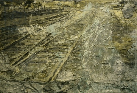 Heavenly Jerusalem, 1987-88/1997 (emulsion & shellac with lead, salt & silver leaf on canvas) by Anselm Kiefer
