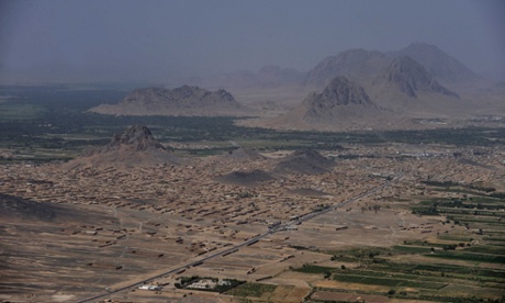 Aerial view over Arghandab Valley in Kandahar