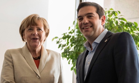 German Chancellor Angela Merkel with Greek Prime Minister Alexis Tsipras 