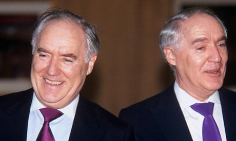 Sir Frederick, left, and Sir David Barclay's raid on Coroin was followed by a string of lawsuits around the world.