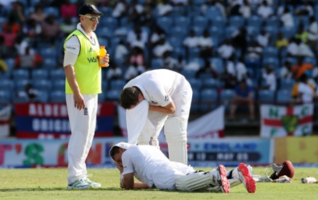 Gary Ballance and Joe Root during the break.