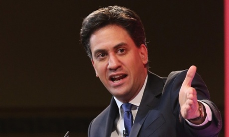 Ed Miliband addresses supporters in Leeds on Thursday.