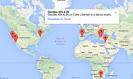 Urban geode street art locations.