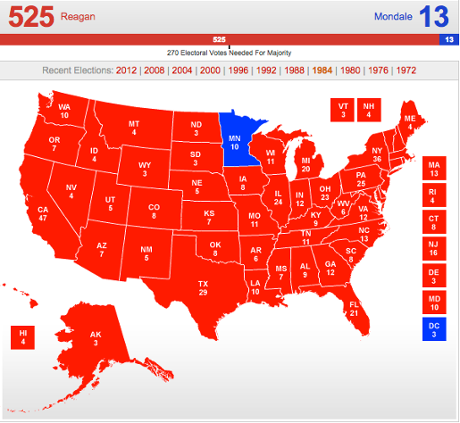 US presidential results 1984 map