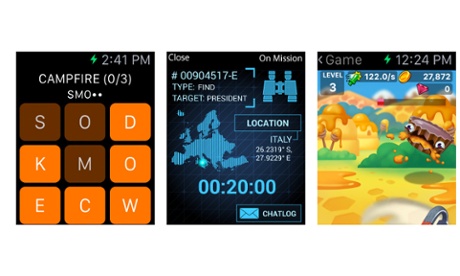Smartwatch games: Letterpad, Spy_Watch and Cupcake Dungeon