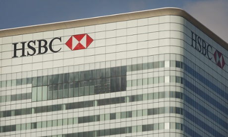 HSBC headquarters in Canary Wharf, east London.