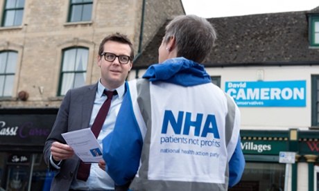 Dr Clive Peedell campaigning for his National Health Action party in Witney.