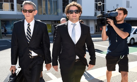 Gold Coast Titans player Beau Falloon arrives at court last month.