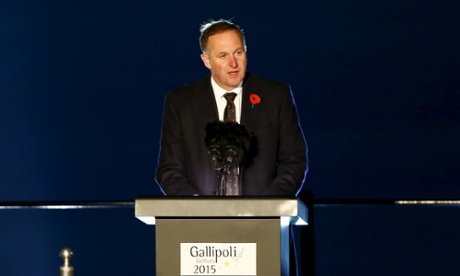 John Key addresses attendees of the dawn ceremony.