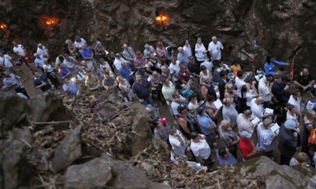 People gather for Anzac Day in Hellfire Pass,  Kanchanaburi province, west of Bangkok, Thailand, on the route of the Thai-Burma railway.