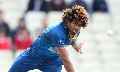 Lasith Malinga, seen here bowling for Sri Lanka, took three wickets in four balls to help Mumbai Indians to victory over Sunrisers Hyderabad in the IPL.