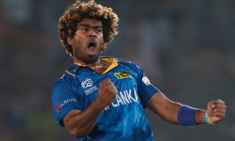 Lasith Malinga, who took three wickets in four balls to give Mumbai Indians victory over Sunrisers Hyderabad, in action for Sri Lanka.