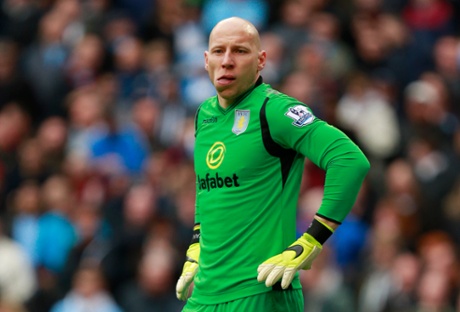 Whilst Villa's Brad Guzan rues his mistake.