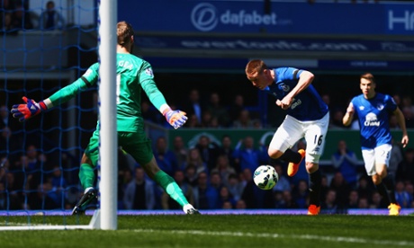 James McCarthy shoots to score the first.