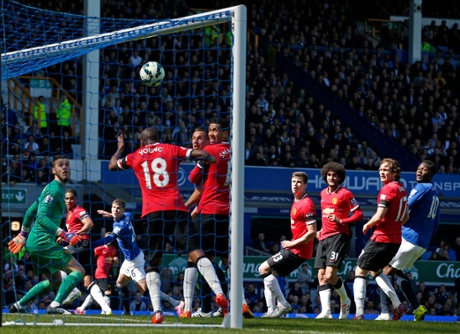 John Stones scores the second goal for Everton
