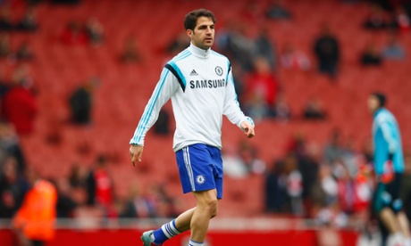 LONDON, ENGLAND - APRIL 26:  Cesc Fabregas of Chelsea warms up prior to the Barclays Premier League match between Arsenal and Chelsea at Emirates Stadium on April 26, 2015 in London, England.  (Photo by Julian Finney/Getty Images)English Premier LeagueFootballSoccerClub SoccerEnglish Soccer ClubBallTeam Sport