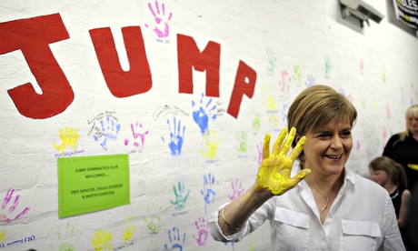 Nicola Sturgeon at the Jump gymnastics club in Cumbernauld
