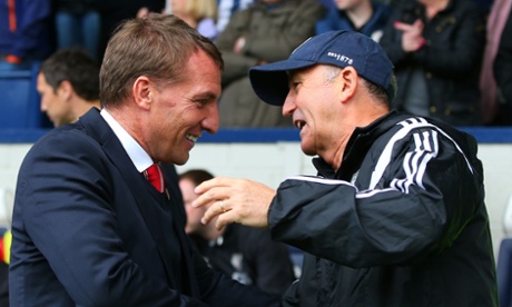 Tony Pulis, pictured left with Brendan Rodgers after West Brom's draw with Liverpool, will already be thinking about signings to stengthen the side for next season.