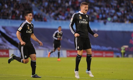 Toni Kroos jumps for joy.