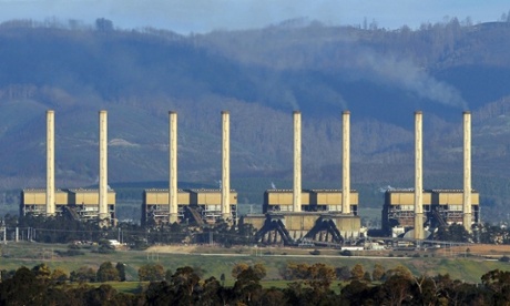 Hazelwood power station billows smoke from its exhaust stacks in the Latrobe Valley, 150 kms east of Melbourne.