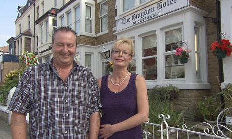 David and Cath in a hair-raising episode of Three in a Bed.