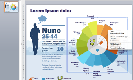 Using PowerPoint for data visualisation.