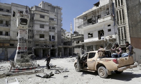 Rebel fighters in Jisr al-Shughour.