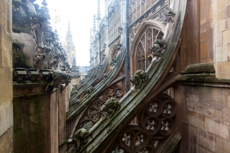 The view through a triforium window.