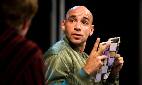 Actor Fraser Ayres rehearses for a theatre role