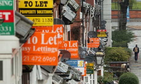 'To let' signs in Birmingham. As well as promising rent controls and tougher rules on landlords, Miliband is adding to his package on housing by pledging to build more homes.