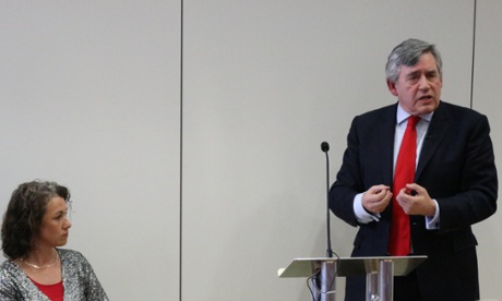 Gordon Brown at a rally in Sheffield on Monday 27 April
