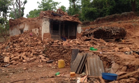 Remote village in Nepal after earthquake