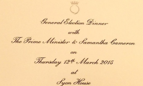 An invitation to a general election dinner