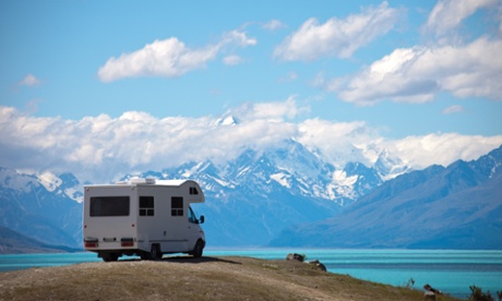 camper van near mountains