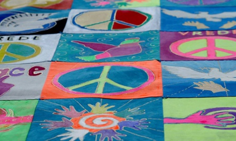 The home-made Peace Carpet, WILPF's gift to the Peace Palace in The Hague