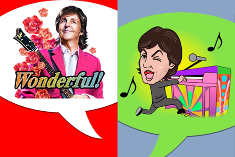 Two of Paul McCartney's new sound stickers.