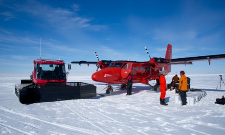 Equipment is flown into the Pine Island 'ski-way'.