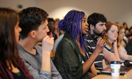 A student asks a question on immigration.