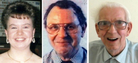 (L to R) Tracey Arden, 44, Arnold Lancaster, 71, and Alfred Derek Weaver, 83.