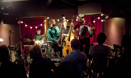 The audience listens to a jazz band at the Jazz Café, NewcastleGateshead