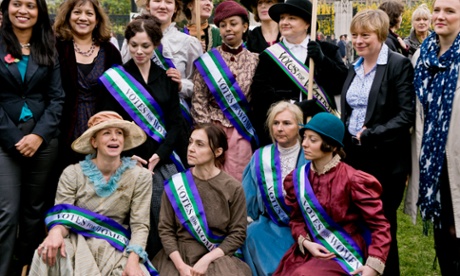 Latter day Suffragettes descended on Parliament in October 2012 to campaign for more women MPs in the Commons including the granddaughter of suffragette leader Sylvia Pankhurst, Dr Helen Pankhurst.