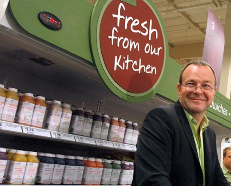 Tim Mason, then chief executive officer of Tesco's Fresh & Easy Neighborhood Market, speaks during the opening ceremony for a supermarket in Los Angeles in 2007.