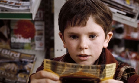 Freddie Highmore as Charlie Bucket in Tim Burton's film adaptation of Charlie and The Chocolate Factory.