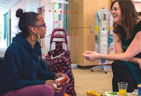 Chaunte Campbell chats to Sarah Chapman, co-founder of the food bank