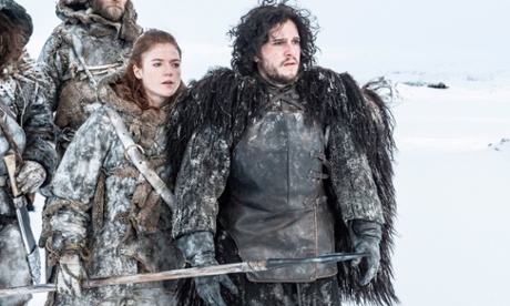 Kit Harington in Game of Thrones, with Rose Leslie as Ygritte, his lover.