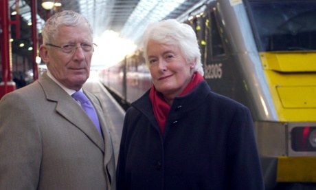 Making tracks … Nick Hewer and Margaret Mountford.
