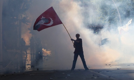 A protester against the ruling AK party in Gezi Park, Istanbul, June 2013.