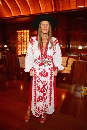 Anna Dello Russo wearing Vita Kin in Milan last week