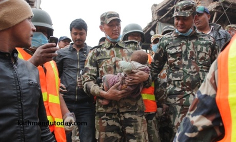 A baby boy was recovered alive