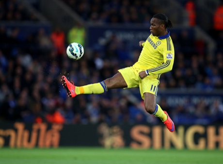 Didier Drogba controls the ball in air